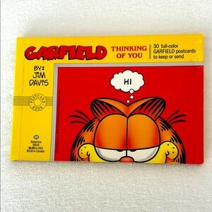 Vintage 1989 Garfield “thinking of you” 
Postcard book — 30 full colour cards.